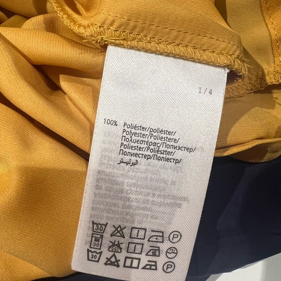 Mayoral Girls Pleated Mustard Yellow Satin Dress - Picture 7 of 7